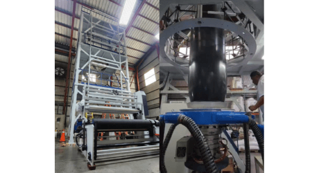 EL Salvador, Single layer 2000 film blowing machine for building black geomembrane etc.